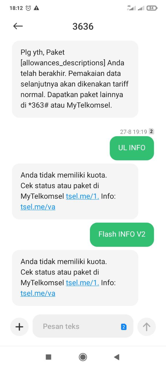 Cek Paket Nelpon Telkomsel Melalui SMS