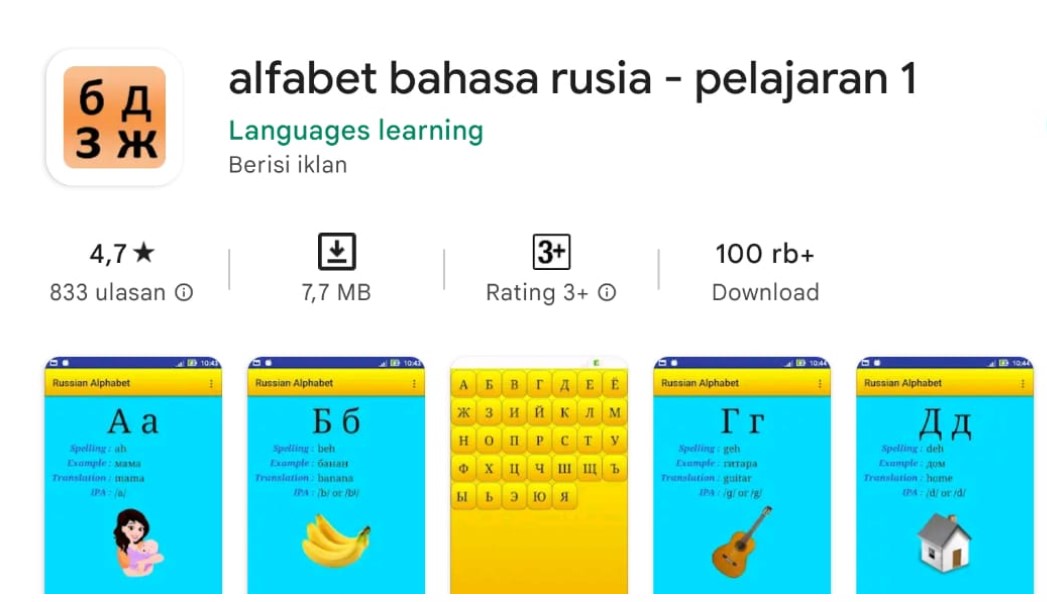 Russian Alphabet For Students