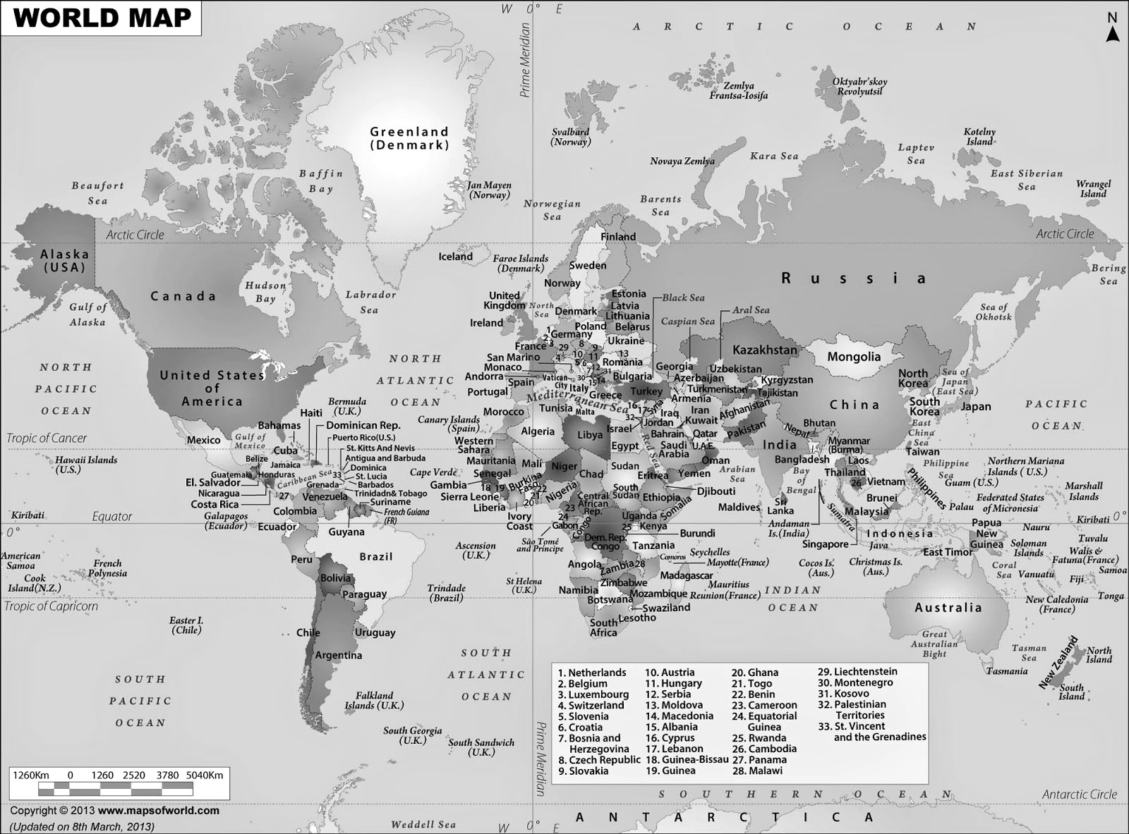 Gambar Peta Dunia Hitam Putih Versi HD