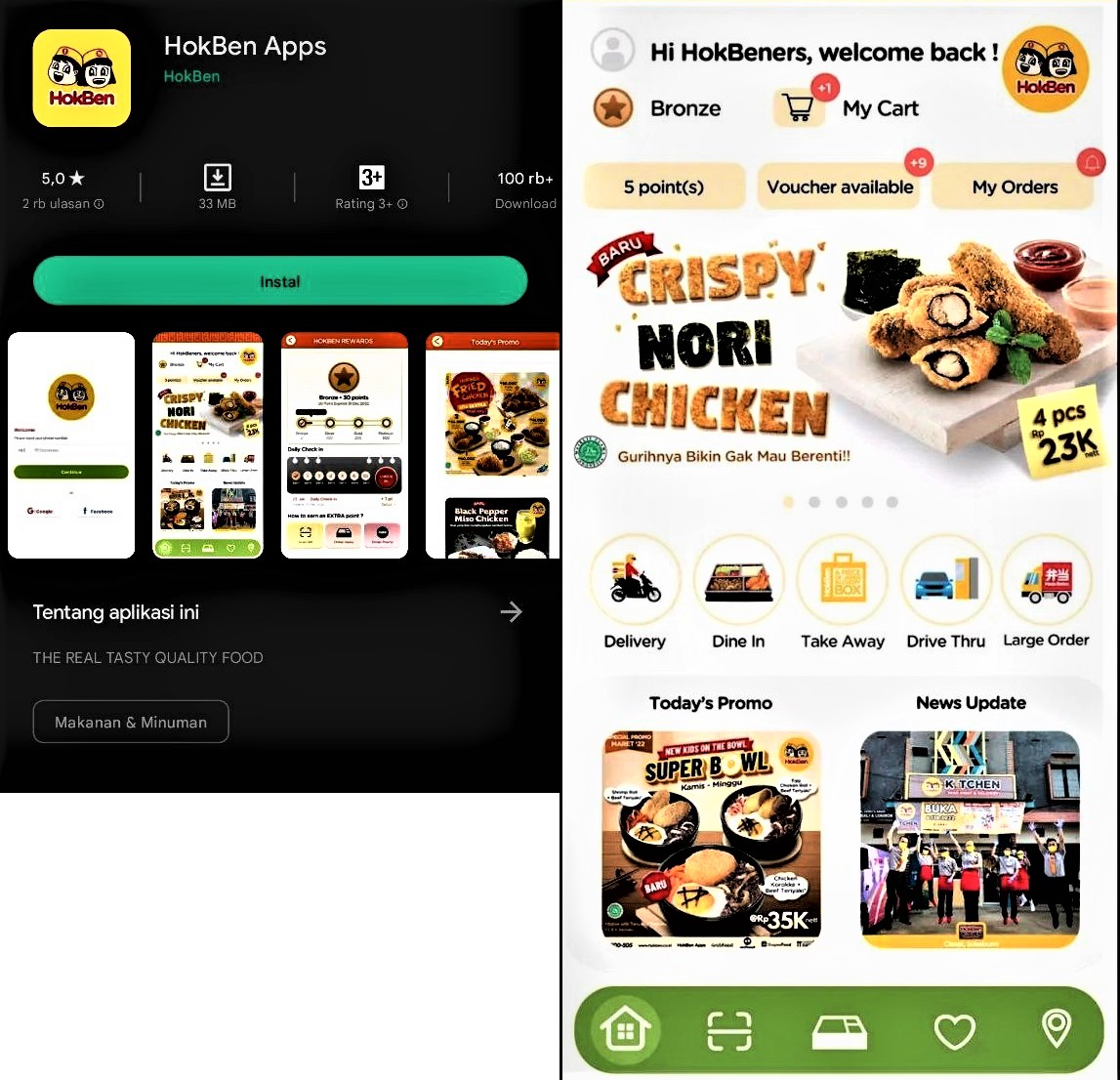 Aplikasi Pesan Makanan Onlline - HokBen Apps