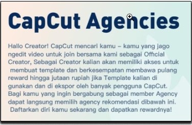 Cara Daftar Creator CapCut Tanpa Agency