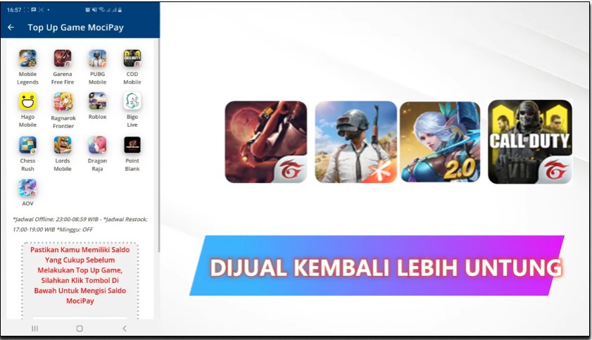 Mocipay Digital Indonesai - TopUp Game Pulsa Termurah