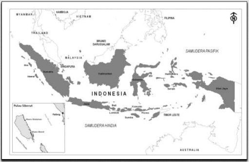Gambar Simple Peta Indonesia Hitam Putih