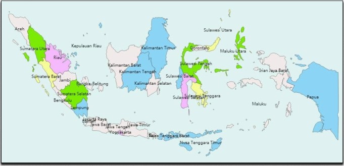 Peta Indonesia Simple Dengan Nama Provinsi Lengkap